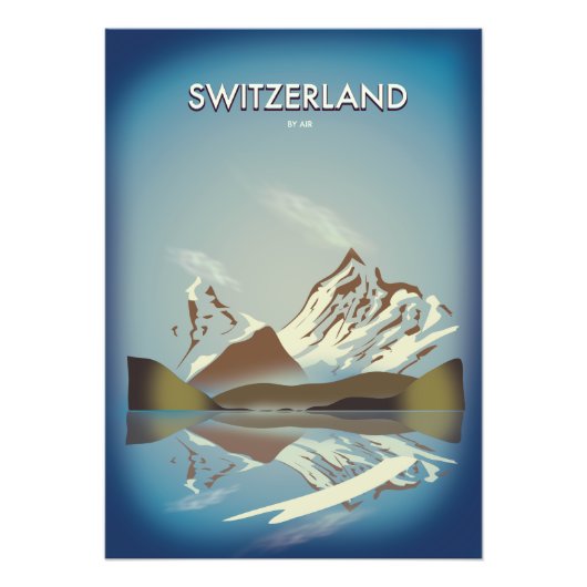Schweiz Gebirge Reiseplakat Fotodruck (Vorne)