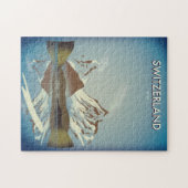 Schweiz Gebirge Reiseplakat Puzzle (Horizontal)