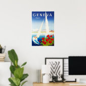 SCHWEIZ GENEVA Lago Leman Poster (Heimbüro)