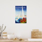 SCHWEIZ GENEVA Lago Leman Poster (Küche)