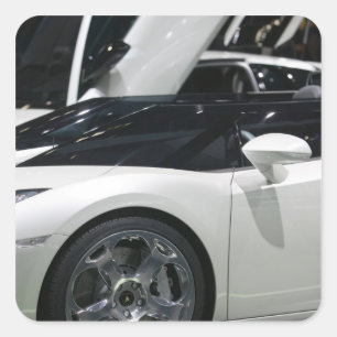 SCHWEIZ, GENF: 75. Genfer Auto jährlich 9 Quadratischer Aufkleber