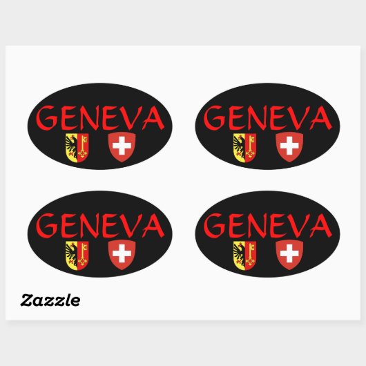 Schweiz, Genf* ovale Aufkleber (Blatt)