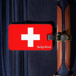 Schweiz Gepäckmarken, patriotische Schweizer Flagg Gepäckanhänger