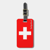 Schweiz Gepäckmarken, patriotische Schweizer Flagg Gepäckanhänger (Vorderseite vertikal)