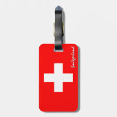 Schweiz Gepäckmarken, patriotische Schweizer Flagg Gepäckanhänger (Rückseite vertikal)