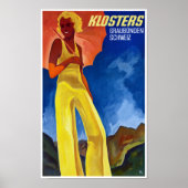 Schweiz Graubünden Vintage Poster restauriert (Vorne)