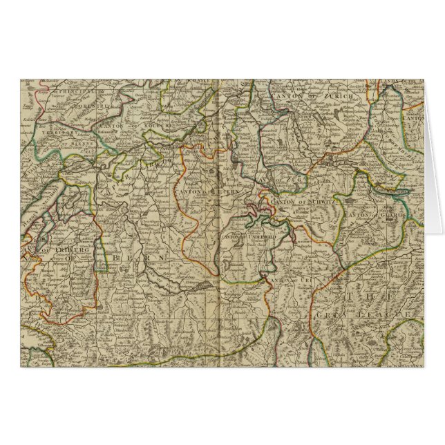 Schweiz Handfarbener Atlasplan (Vorderseite (Horizontal))