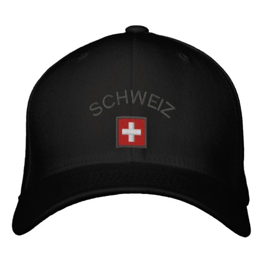 Schweiz Hat - Schweiz - Höhepunkt mit Schweizer Fl Bestickte Kappe (Vorderseite)