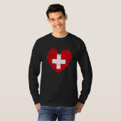 Schweiz Herz Schweizer Flagge Schweizer Preis T-Shirt (Vorne ganz)