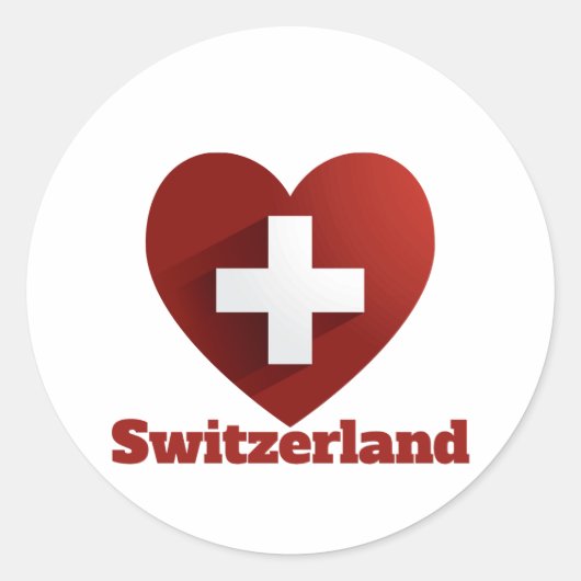 Schweiz - Herzenflagge Runder Aufkleber (Vorderseite)