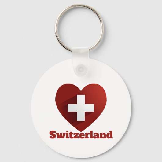 Schweiz - Herzenflagge Schlüsselanhänger (Vorderseite)