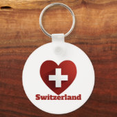 Schweiz - Herzenflagge Schlüsselanhänger (Vorderseite)