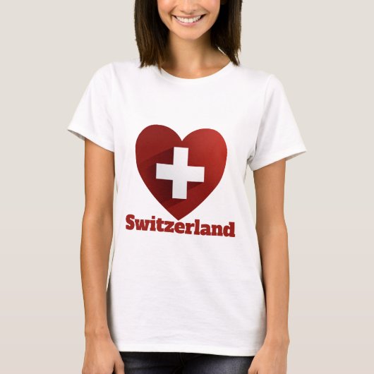 Schweiz - Herzenflagge T-Shirt (Vorderseite)