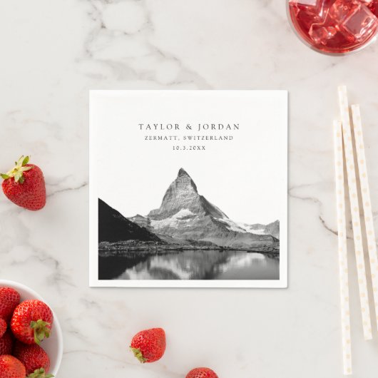 Schweiz Hochzeit Custom Cocktail Napkins Serviette (Beispiel)