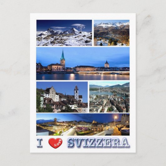 Schweiz - I Liebe - Postkarte (Vorderseite)