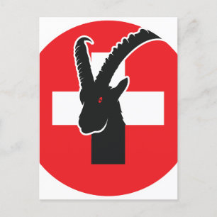 Schweiz Ibex Schweizerische Nationale Tierflagge Postkarte