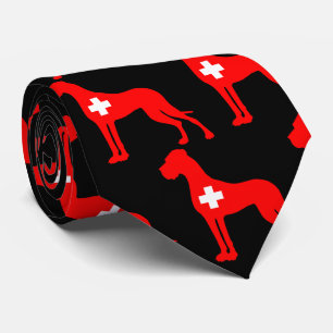 Schweiz inspirierte Dogge Silhouette  Krawatte