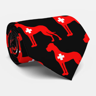 Schweiz inspirierte Dogge Silhouette Krawatte