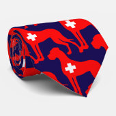 Schweiz inspirierte Dogge Silhouette Krawatte (Gerollt)