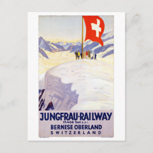 Schweiz Jungfrau Eisenbahn Vintage Poster Postkarte