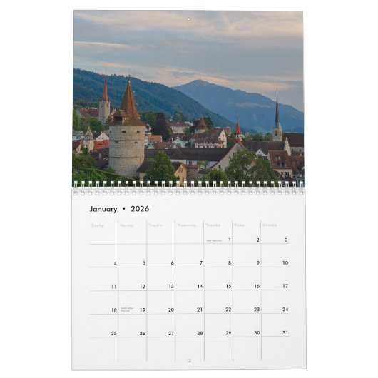 Schweiz Kalender 2026 (Jan 2026)