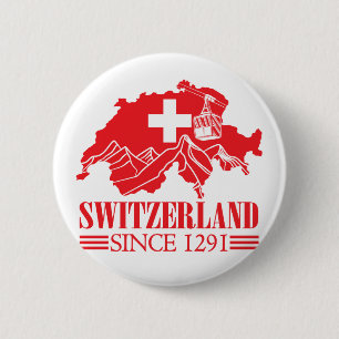 Schweiz Karte Flag Seit 1291 Berge Button