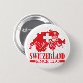 Schweiz Karte Flag Seit 1291 Berge Button (Vorne & Hinten)