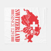 Schweiz Karte Flag Seit 1291 Berge Fleecedecke (Vorderseite (Horizontal))