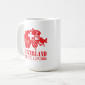 Schweiz Karte Flag Seit 1291 Berge Kaffeetasse (Vorderseite Links)