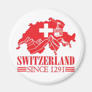 Schweiz Karte Flag Seit 1291 Berge Magnet