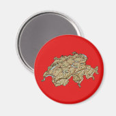 Schweiz Karte Magnet (Vorderseite/Rückseite)