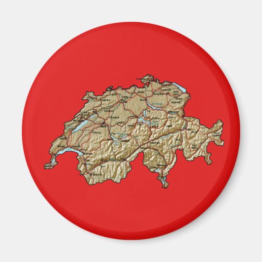 Schweiz Karte Magnet (Vorne)