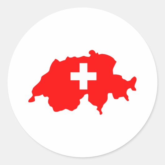 Schweiz Karte Runder Aufkleber (Vorderseite)
