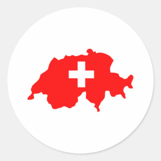 Schweiz Karte Runder Aufkleber