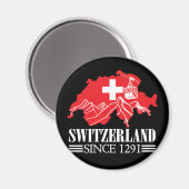 Schweiz Karte Seit 1291 Berge Schweizer Flagge Magnet (Vorderseite/Rückseite)