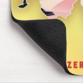 Schweiz Karte Skifahrplakat. Mousepad (Ecke)