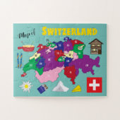 Schweiz Karte und Schweizer Stereotype-Puzzle Puzzle (Horizontal)