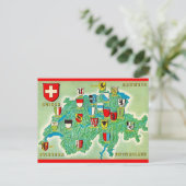 Schweiz-Karten-Postkarte Postkarte (Stehend Vorderseite)