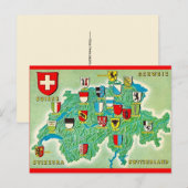 Schweiz-Karten-Postkarte Postkarte (Vorne/Hinten)