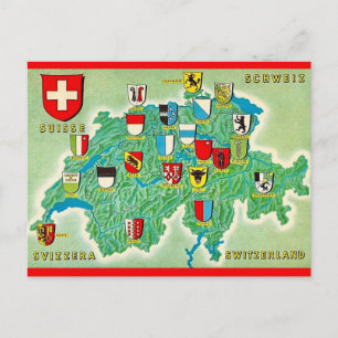 Schweiz-Karten-Postkarte Postkarte