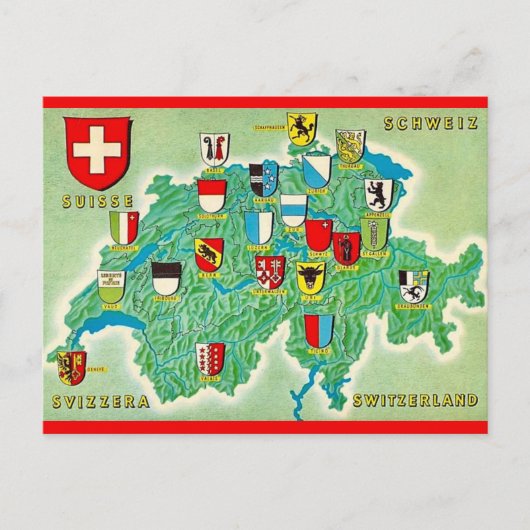 Schweiz-Karten-Postkarte Postkarte (Vorderseite)
