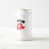 Schweiz-Kartenflagge Bierglas (Vorderseite Links)