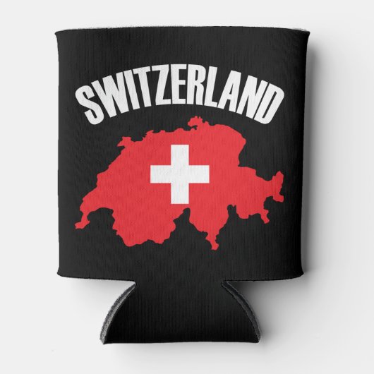 Schweiz-Kartenflagge Dosenkühler (Vorderseite)