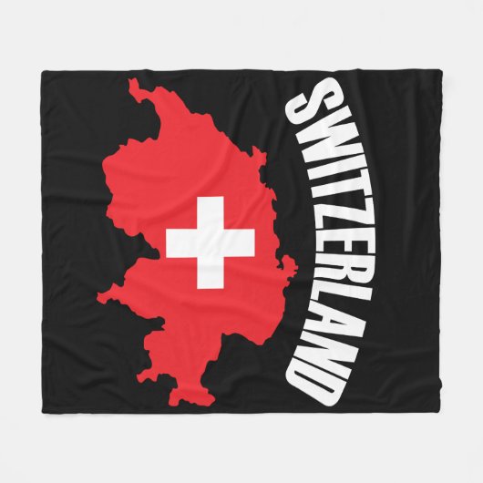 Schweiz-Kartenflagge Fleecedecke (Vorderseite (Horizontal))