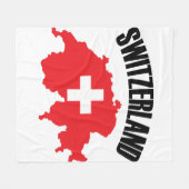 Schweiz-Kartenflagge Fleecedecke (Vorderseite (Horizontal))