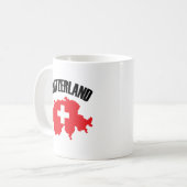 Schweiz-Kartenflagge Kaffeetasse (Vorderseite Links)
