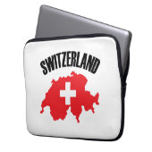 Schweiz-Kartenflagge Laptopschutzhülle (Vorderseite Links)