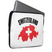 Schweiz-Kartenflagge Laptopschutzhülle (Vorne Rechts)