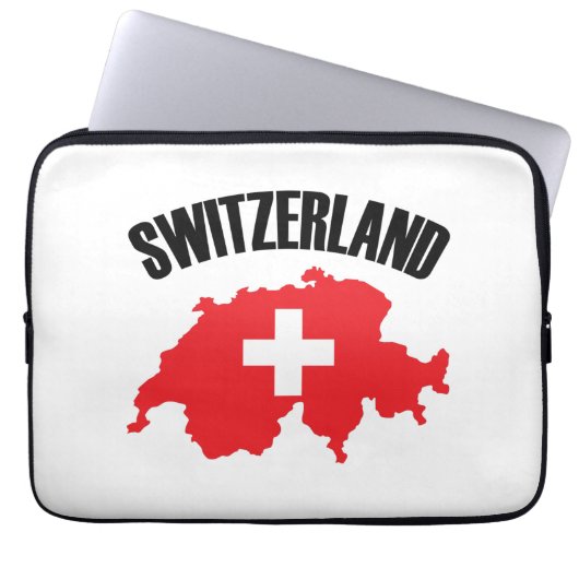 Schweiz-Kartenflagge Laptopschutzhülle (Vorderseite)