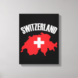 Schweiz-Kartenflagge Leinwanddruck